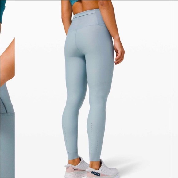 Lululemon Zoned In Tights Leggings Envelope Pocket Size 6 Blue Cast - Picture 1 of 11